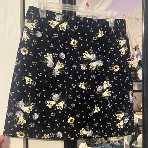 Loft Floral Navy Blue Skirt